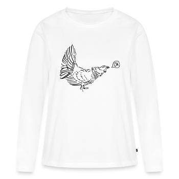tétras calme - T-shirt manches longues Premium bio Femme - blanc - Devant - Julia (174cm)