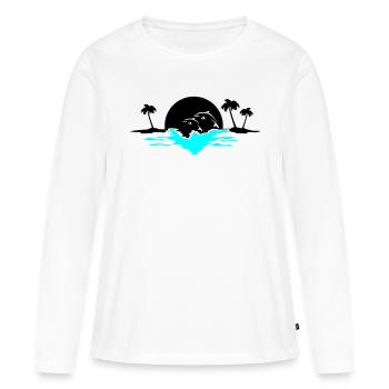 sunset delfine - T-shirt manches longues Premium bio Femme - blanc - Devant - Julia (174cm)