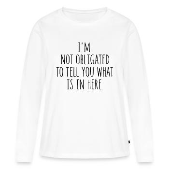 Drôle de slogan sarcastique - T-shirt manches longues Premium bio Femme - blanc - Devant - Julia (174cm)
