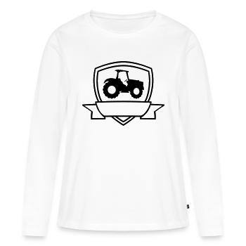 Tracteur Banner Shield - T-shirt manches longues Premium bio Femme - blanc - Devant - Julia (174cm)