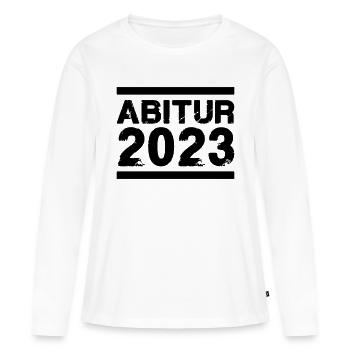 Abitur 2023 - T-shirt manches longues Premium bio Femme - blanc - Devant - Julia (174cm)