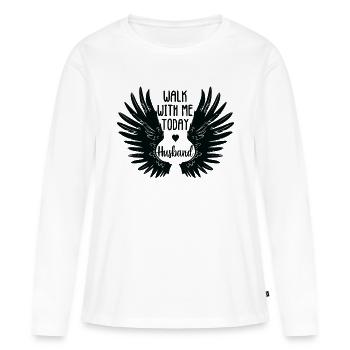 Marchez avec moi aujourd’hui mari - T-shirt manches longues Premium bio Femme - blanc - Devant - Julia (174cm)