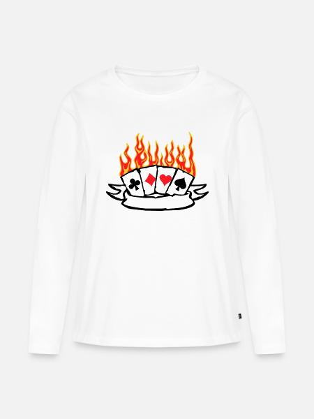 Cards Banner - Frauen Premium Bio Langarmshirt - Weiß