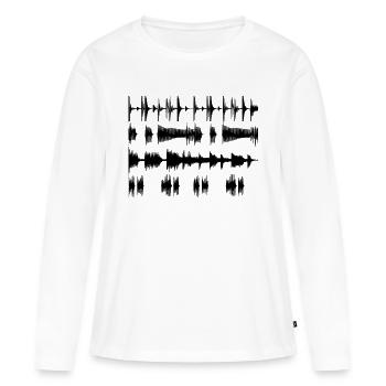 Black waveforms - T-shirt manches longues Premium bio Femme - blanc - Devant - Julia (174cm)