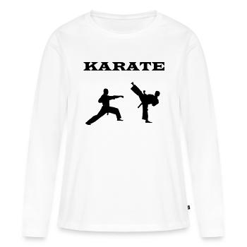 karate - Frauen Premium Bio Langarmshirt - Weiß - Vorne - Julia (174cm)
