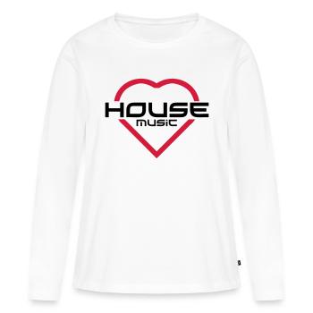 House Music - T-shirt manches longues Premium bio Femme - blanc - Devant - Julia (174cm)