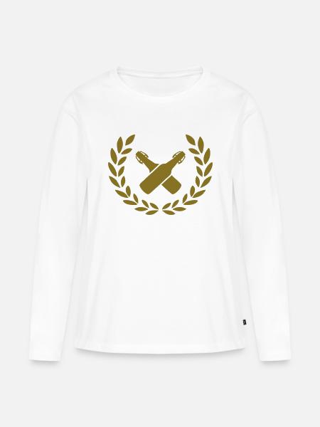 Bierflaschen - Frauen Premium Bio Langarmshirt - Weiß