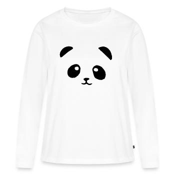 panda face - T-shirt manches longues Premium bio Femme - blanc - Devant - Julia (174cm)