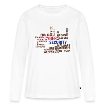 Cyber sécurité - T-shirt manches longues Premium bio Femme - blanc - Devant - Julia (174cm)