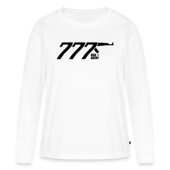 96 KGB AGENT 777 Stern Russland Russia звезда - Frauen Premium Bio Langarmshirt - Weiß - Vorne - Julia (174cm)