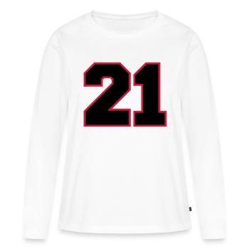 number21 - Women's Premium Organic Long Sleeve Shirt - white - Front - Julia (174cm)