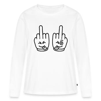 cheeky_fuck_of - Women's Premium Organic Long Sleeve Shirt - white - Front - Julia (174cm)