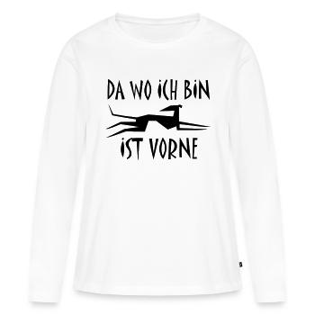 levrier - T-shirt manches longues Premium bio Femme - blanc - Devant - Julia (174cm)