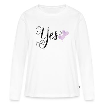 Mariage: Oui, je veux - T-shirt manches longues Premium bio Femme - blanc - Devant - Julia (174cm)