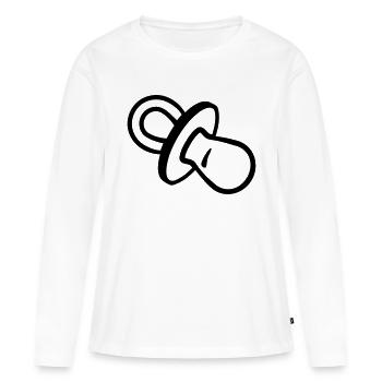 Sucette - T-shirt manches longues Premium bio Femme - blanc - Devant - Julia (174cm)