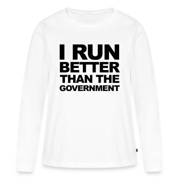 Run - T-shirt manches longues Premium bio Femme - blanc - Devant - Julia (174cm)