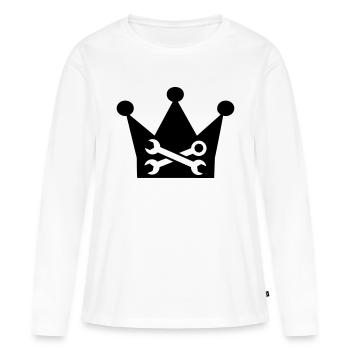 Clé - T-shirt manches longues Premium bio Femme - blanc - Devant - Julia (174cm)