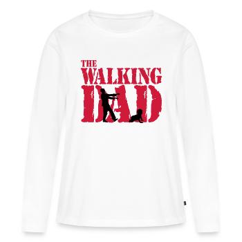 WALKING DAD - T-shirt manches longues Premium bio Femme - blanc - Devant - Julia (174cm)