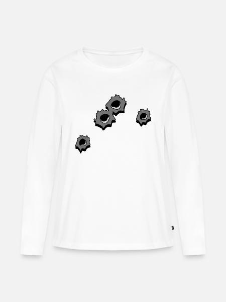 Loch Löcher einschüsse - Frauen Premium Bio Langarmshirt - Weiß