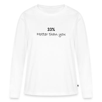 33 pour cent plus chaud - T-shirt manches longues Premium bio Femme - blanc - Devant - Julia (174cm)