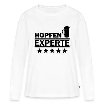 hopfen experte - Frauen Premium Bio Langarmshirt - Weiß - Vorne - Julia (174cm)