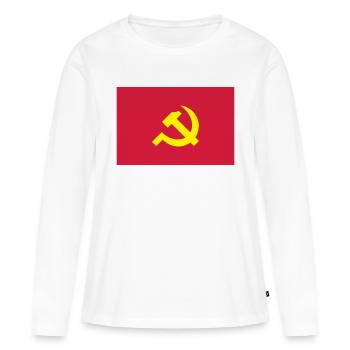 Flag of the Communist - T-shirt manches longues Premium bio Femme - blanc - Devant - Julia (174cm)