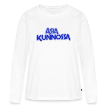 Merlu disant quelque chose d'accord - T-shirt manches longues Premium bio Femme - blanc - Devant - Julia (174cm)