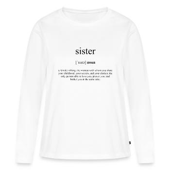 Sœur définitivement 20% de réduction! - T-shirt manches longues Premium bio Femme - blanc - Devant - Julia (174cm)