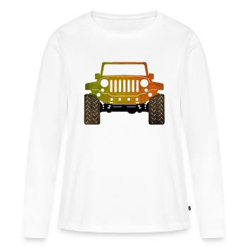 jeep - T-shirt manches longues Premium bio Femme - blanc - Devant - Julia (174cm)