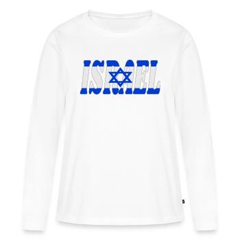 Israel - Frauen Premium Bio Langarmshirt - Weiß - Vorne - Julia (174cm)