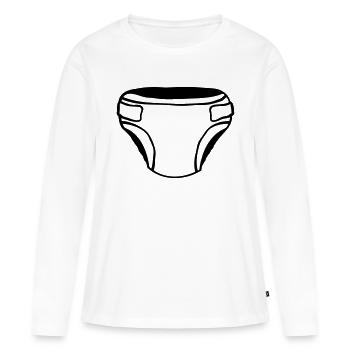 Design Windel Clipart - Frauen Premium Bio Langarmshirt - Weiß - Vorne - Julia (174cm)