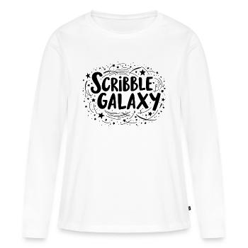 KRITZELN GALAXIE - Frauen Premium Bio Langarmshirt - Weiß - Vorne - Julia (174cm)