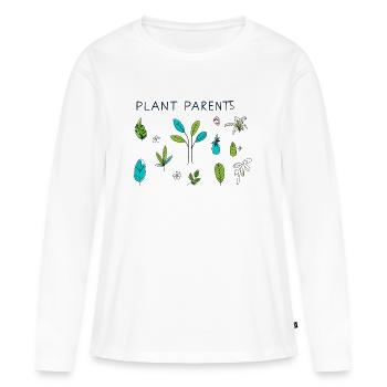 Parents de plantes ,Illustrations, Plantes,Plante - T-shirt manches longues Premium bio Femme - blanc - Devant - Julia (174cm)