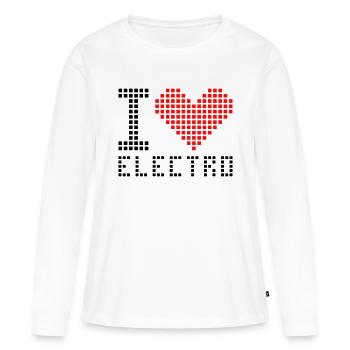 I love electro - T-shirt manches longues Premium bio Femme - blanc - Devant - Julia (174cm)