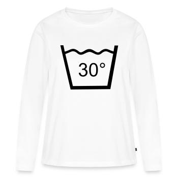 laver, fer à repasser, machine à laver - T-shirt manches longues Premium bio Femme - blanc - Devant - Julia (174cm)