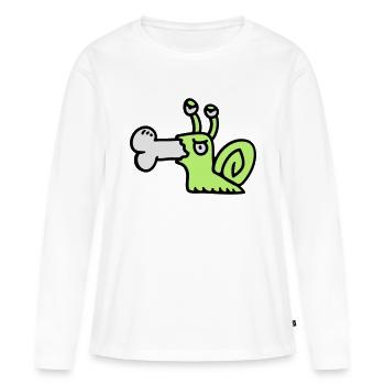 Carnivore ver 3 - T-shirt manches longues Premium bio Femme - blanc - Devant - Julia (174cm)