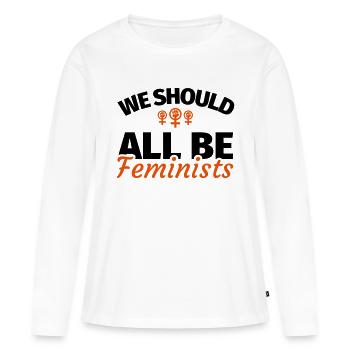 Feminisme féministe féministe - T-shirt manches longues Premium bio Femme - blanc - Devant - Julia (174cm)