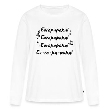 Europapokal einfarbig - Frauen Premium Bio Langarmshirt - Weiß - Vorne - Julia (174cm)