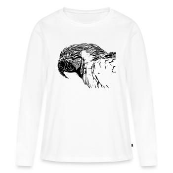 perroquet - T-shirt manches longues Premium bio Femme - blanc - Devant - Julia (174cm)