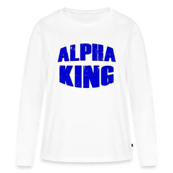 Alpha King Gift - T-shirt manches longues Premium bio Femme - blanc - Devant - Julia (174cm)