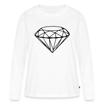 Diamant - T-shirt manches longues Premium bio Femme - blanc - Devant - Julia (174cm)