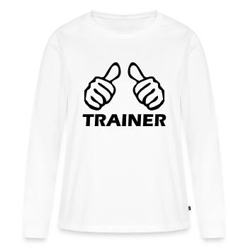 trainer - Frauen Premium Bio Langarmshirt - Weiß - Vorne - Julia (174cm)