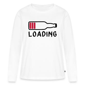 Laden Bier trinken - Laden - Frauen Premium Bio Langarmshirt - Weiß - Vorne - Julia (174cm)