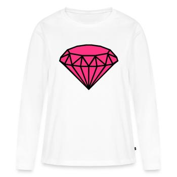 Diamant - T-shirt manches longues Premium bio Femme - blanc - Devant - Julia (174cm)