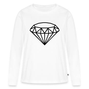 Diamant - T-shirt manches longues Premium bio Femme - blanc - Devant - Julia (174cm)