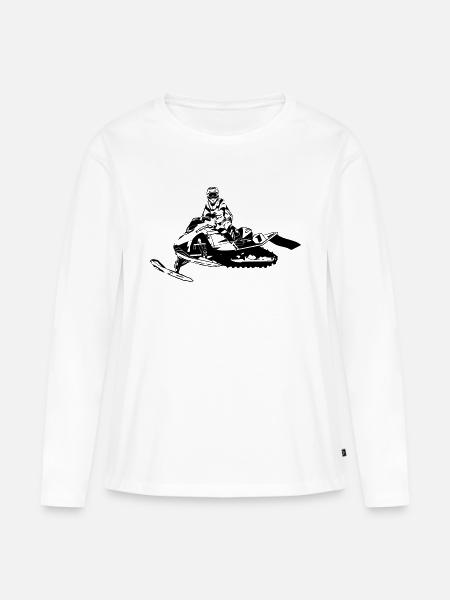 Snowmobil - Motorschlitten - Snowmobile - Frauen Premium Bio Langarmshirt - Weiß