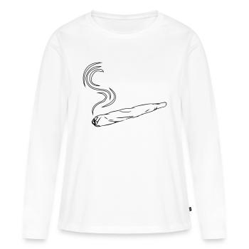 kiffen joint design - Frauen Premium Bio Langarmshirt - Weiß - Vorne - Julia (174cm)