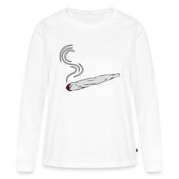 kiffen joint design - Frauen Premium Bio Langarmshirt - Weiß - Vorne - Julia (174cm)
