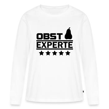 obst experte - Frauen Premium Bio Langarmshirt - Weiß - Vorne - Julia (174cm)