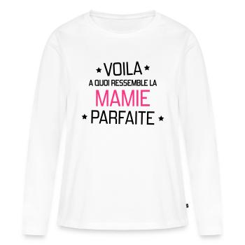 Großmütter / Oma / Mami / Großmutter / Mamy - Frauen Premium Bio Langarmshirt - Weiß - Vorne - Julia (174cm)